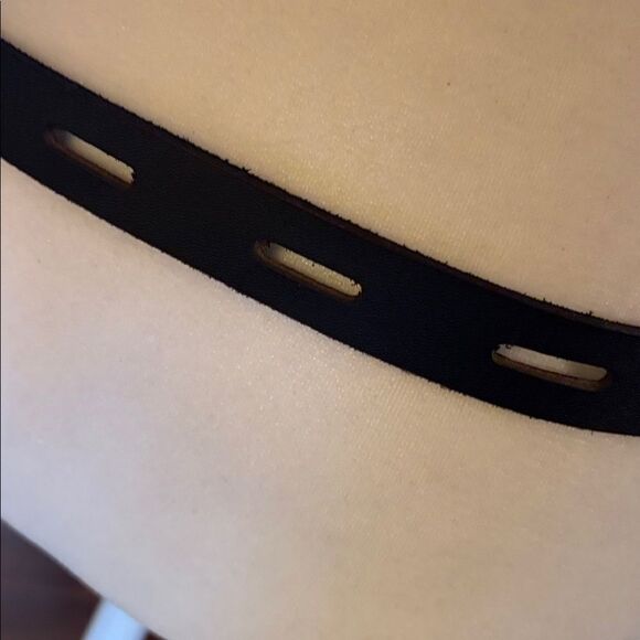 Unique Black Leather Belt with long belt holes - XL main image 5